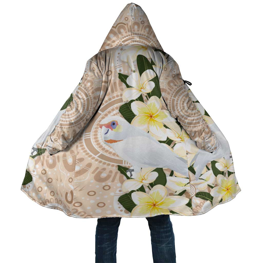 Australia Long-billed Corella Cloak Cacatua Tenuirostris Plumeria Aboriginal Art - Aussie Hoodie
