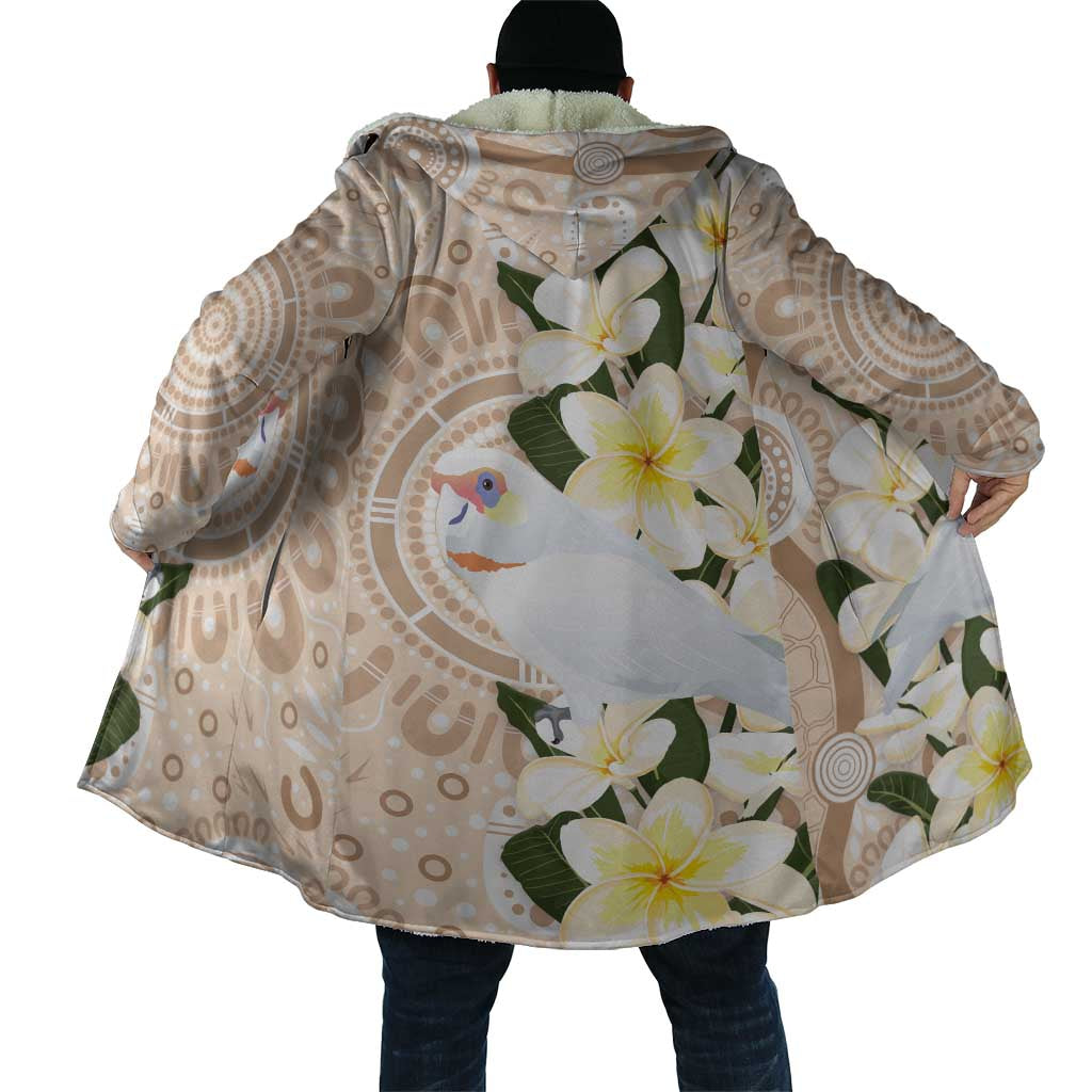 Australia Long-billed Corella Cloak Cacatua Tenuirostris Plumeria Aboriginal Art - Aussie Hoodie