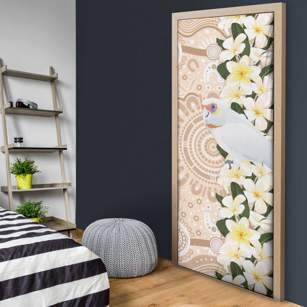 Australia Long-billed Corella Door Cover Cacatua Tenuirostris Plumeria Aboriginal Art - Aussie Hoodie