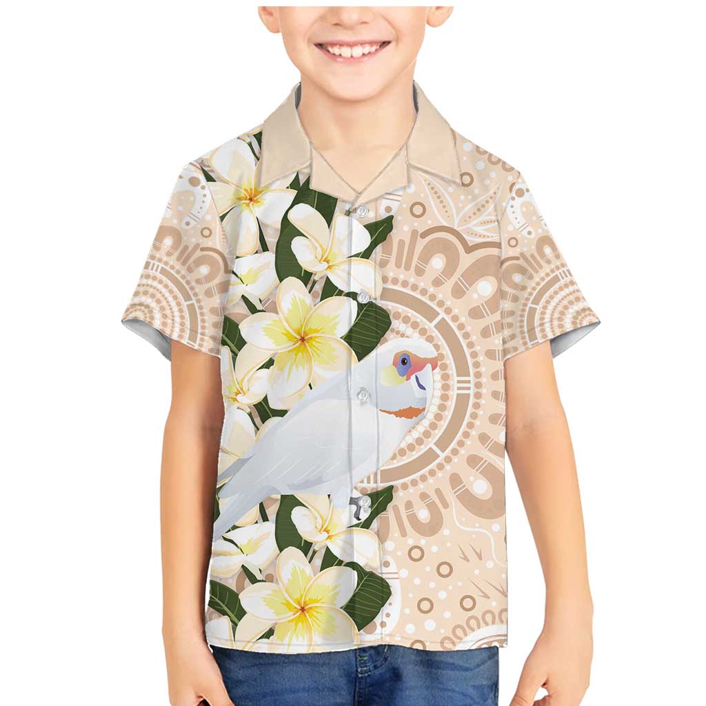 Australia Long-billed Corella Family Matching Mermaid Dress and Hawaiian Shirt Cacatua Tenuirostris Plumeria Aboriginal Art - Aussie Hoodie