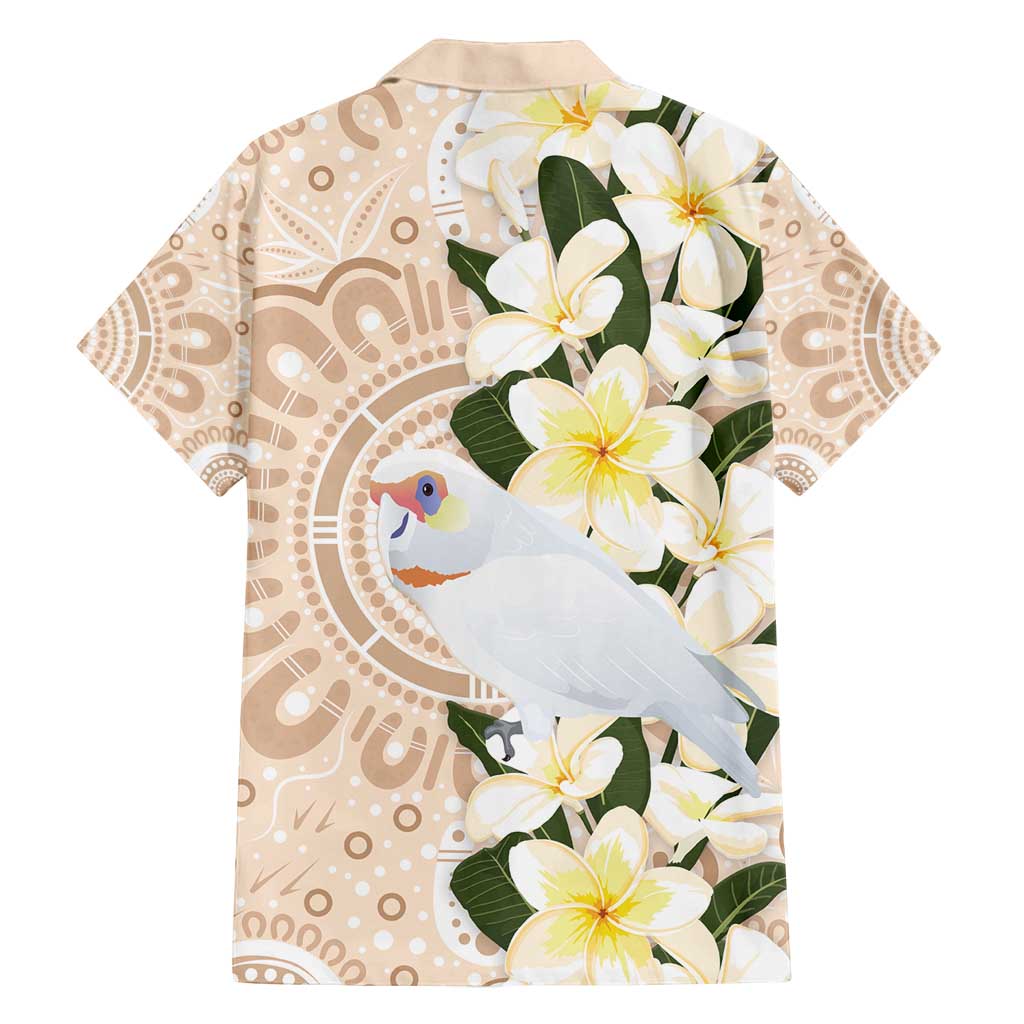 Australia Long-billed Corella Family Matching Off Shoulder Maxi Dress and Hawaiian Shirt Cacatua Tenuirostris Plumeria Aboriginal Art - Aussie Hoodie