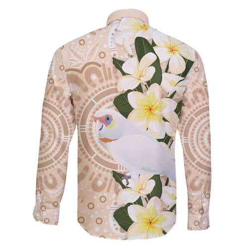 Australia Long-billed Corella Family Matching Off Shoulder Maxi Dress and Hawaiian Shirt Cacatua Tenuirostris Plumeria Aboriginal Art - Aussie Hoodie
