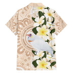 Australia Long-billed Corella Family Matching Puletasi and Hawaiian Shirt Cacatua Tenuirostris Plumeria Aboriginal Art - Aussie Hoodie