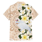 Australia Long-billed Corella Family Matching Short Sleeve Bodycon Dress and Hawaiian Shirt Cacatua Tenuirostris Plumeria Aboriginal Art - Aussie Hoodie