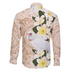 Australia Long-billed Corella Family Matching Short Sleeve Bodycon Dress and Hawaiian Shirt Cacatua Tenuirostris Plumeria Aboriginal Art - Aussie Hoodie