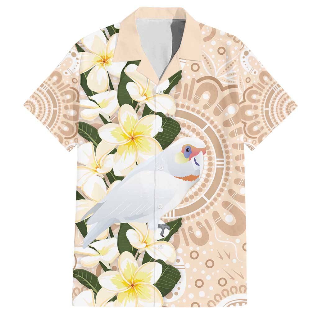 Australia Long-billed Corella Family Matching Summer Maxi Dress and Hawaiian Shirt Cacatua Tenuirostris Plumeria Aboriginal Art - Aussie Hoodie