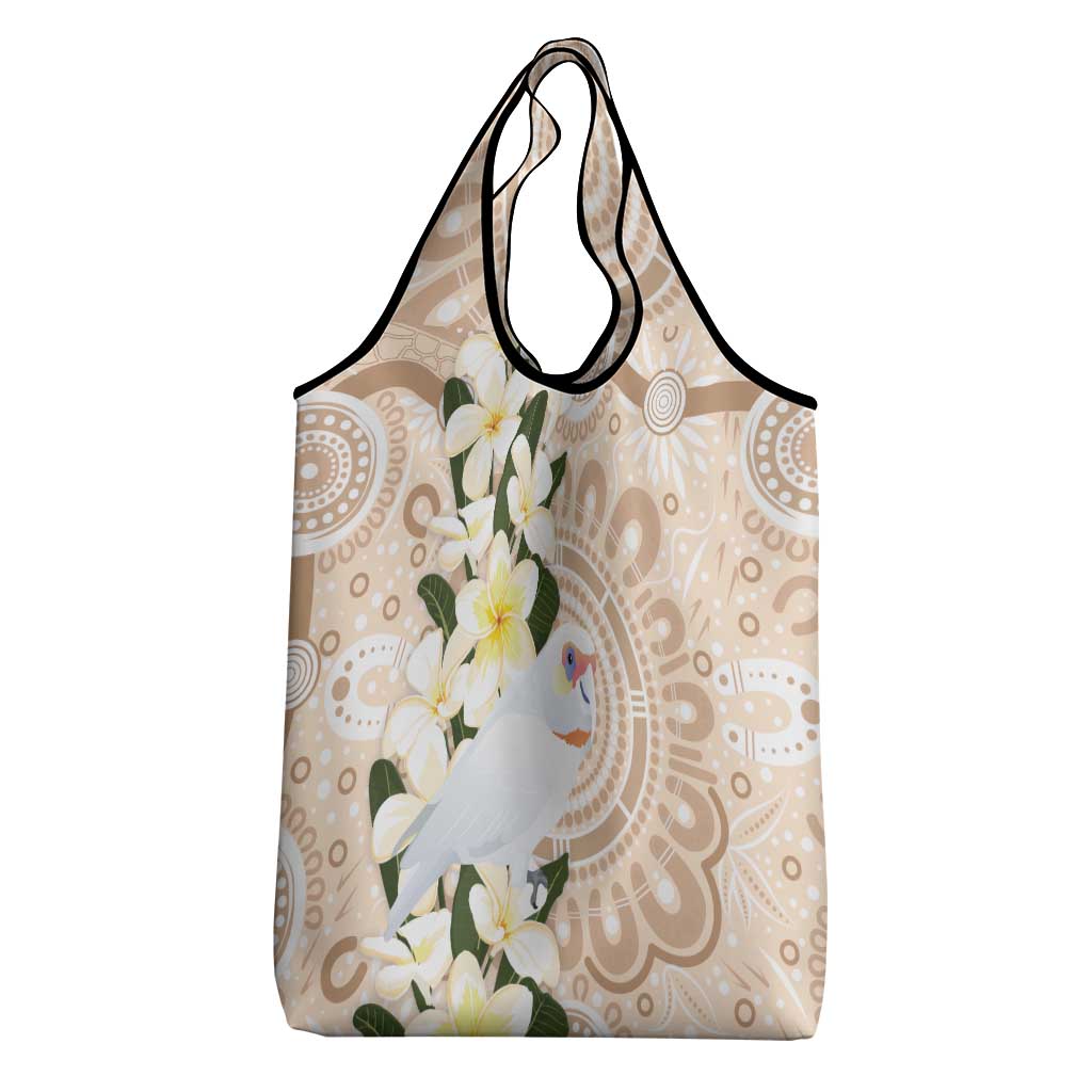 Australia Long-billed Corella Grocery Bag Cacatua Tenuirostris Plumeria Aboriginal Art - Aussie Hoodie