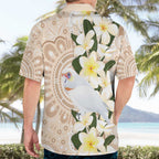 Australia Long-billed Corella Hawaiian Shirt Cacatua Tenuirostris Plumeria Aboriginal Art - Aussie Hoodie