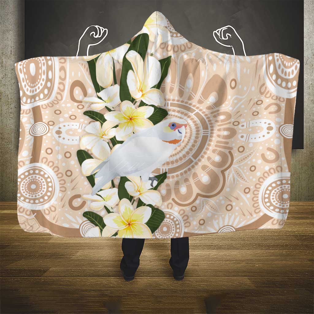 Australia Long-billed Corella Hooded Blanket Cacatua Tenuirostris Plumeria Aboriginal Art - Aussie Hoodie