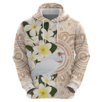 Australia Long-billed Corella Hoodie Cacatua Tenuirostris Plumeria Aboriginal Art - Aussie Hoodie