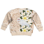 Australia Long-billed Corella Kid Ugly Christmas Sweater Cacatua Tenuirostris Plumeria Aboriginal Art - Aussie Hoodie