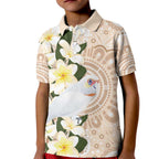 Australia Long-billed Corella Kid Polo Shirt Cacatua Tenuirostris Plumeria Aboriginal Art - Aussie Hoodie