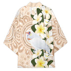 Australia Long-billed Corella Kimono Cacatua Tenuirostris Plumeria Aboriginal Art - Aussie Hoodie