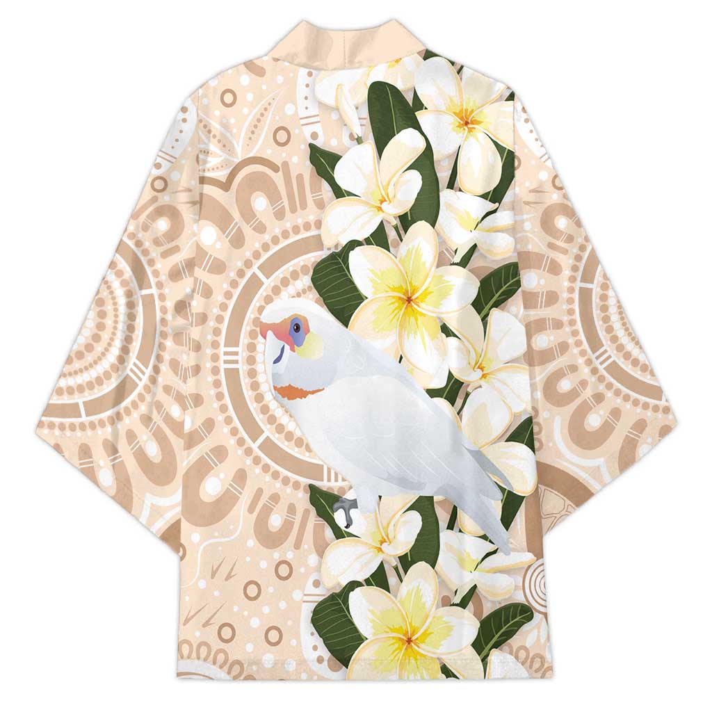 Australia Long-billed Corella Kimono Cacatua Tenuirostris Plumeria Aboriginal Art - Aussie Hoodie