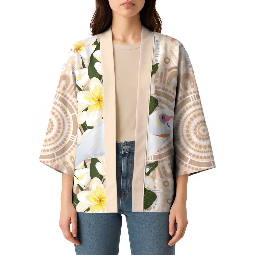 Australia Long-billed Corella Kimono Cacatua Tenuirostris Plumeria Aboriginal Art - Aussie Hoodie