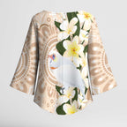 Australia Long-billed Corella Kimono Sleeve Blouse Cacatua Tenuirostris Plumeria Aboriginal Art - Aussie Hoodie