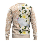 Australia Long-billed Corella Ugly Christmas Sweater Cacatua Tenuirostris Plumeria Aboriginal Art - Aussie Hoodie