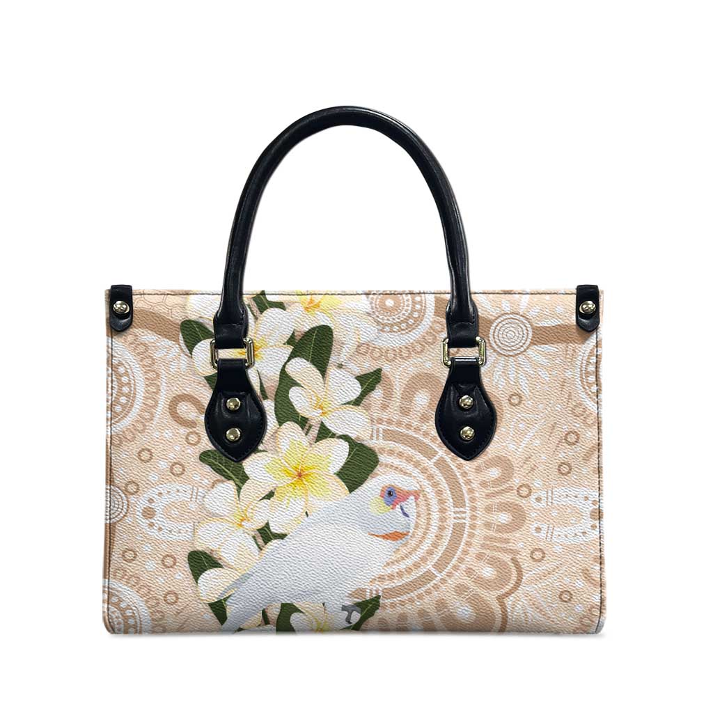 Australia Long-billed Corella Leather Bag Cacatua Tenuirostris Plumeria Aboriginal Art - Aussie Hoodie
