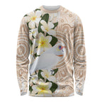 Australia Long-billed Corella Long Sleeve Shirt Cacatua Tenuirostris Plumeria Aboriginal Art - Aussie Hoodie
