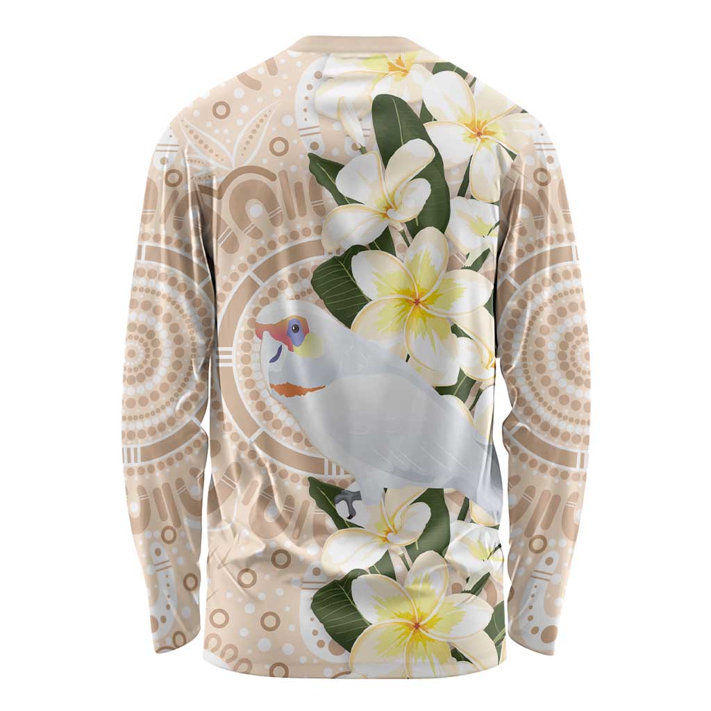 Australia Long-billed Corella Long Sleeve Shirt Cacatua Tenuirostris Plumeria Aboriginal Art - Aussie Hoodie