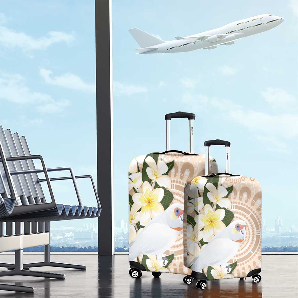 Australia Long-billed Corella Luggage Cover Cacatua Tenuirostris Plumeria Aboriginal Art - Aussie Hoodie