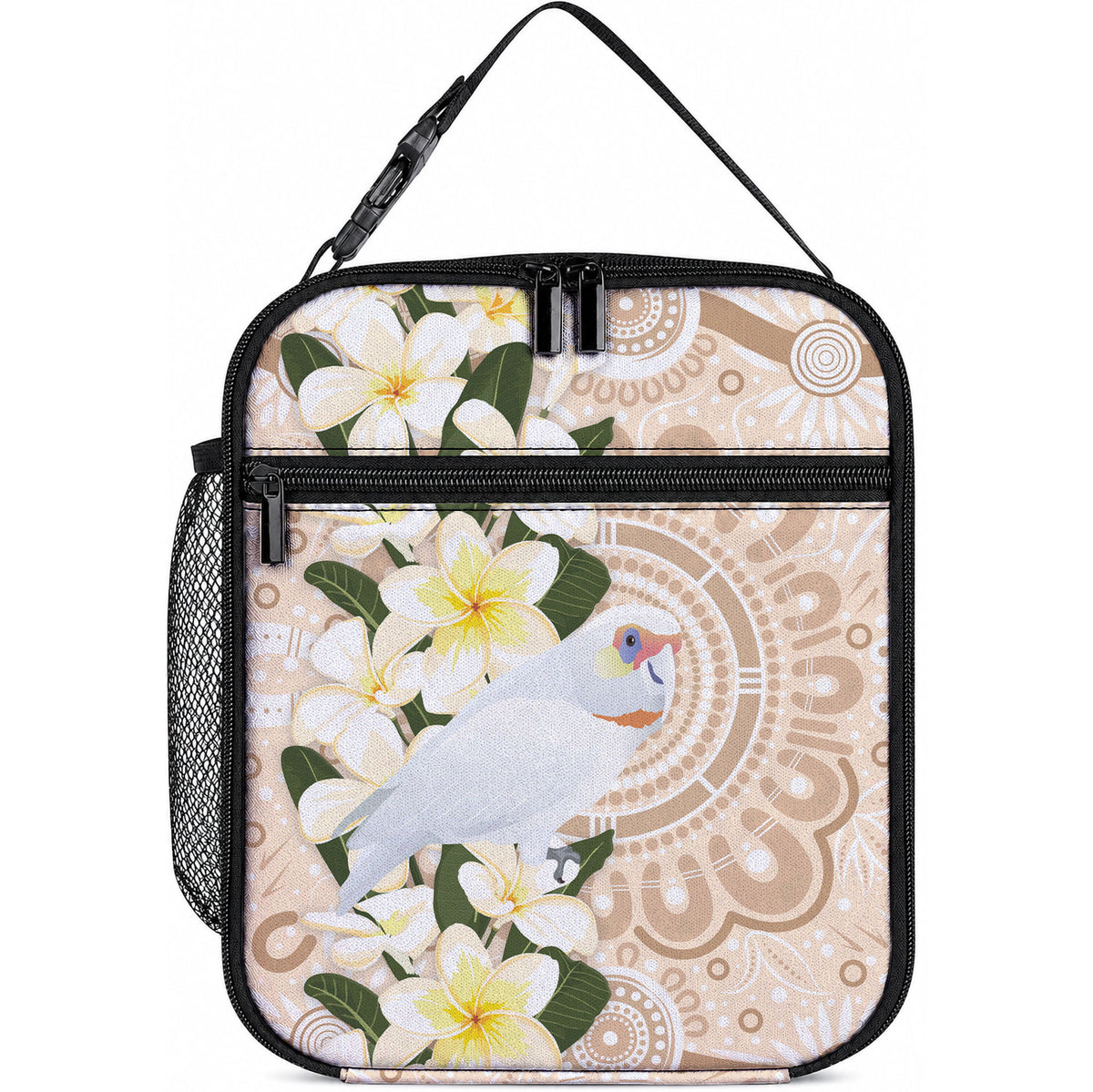 Australia Long-billed Corella Lunch Bag Cacatua Tenuirostris Plumeria Aboriginal Art