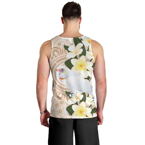 Australia Long-billed Corella Men Tank Top Cacatua Tenuirostris Plumeria Aboriginal Art - Aussie Hoodie