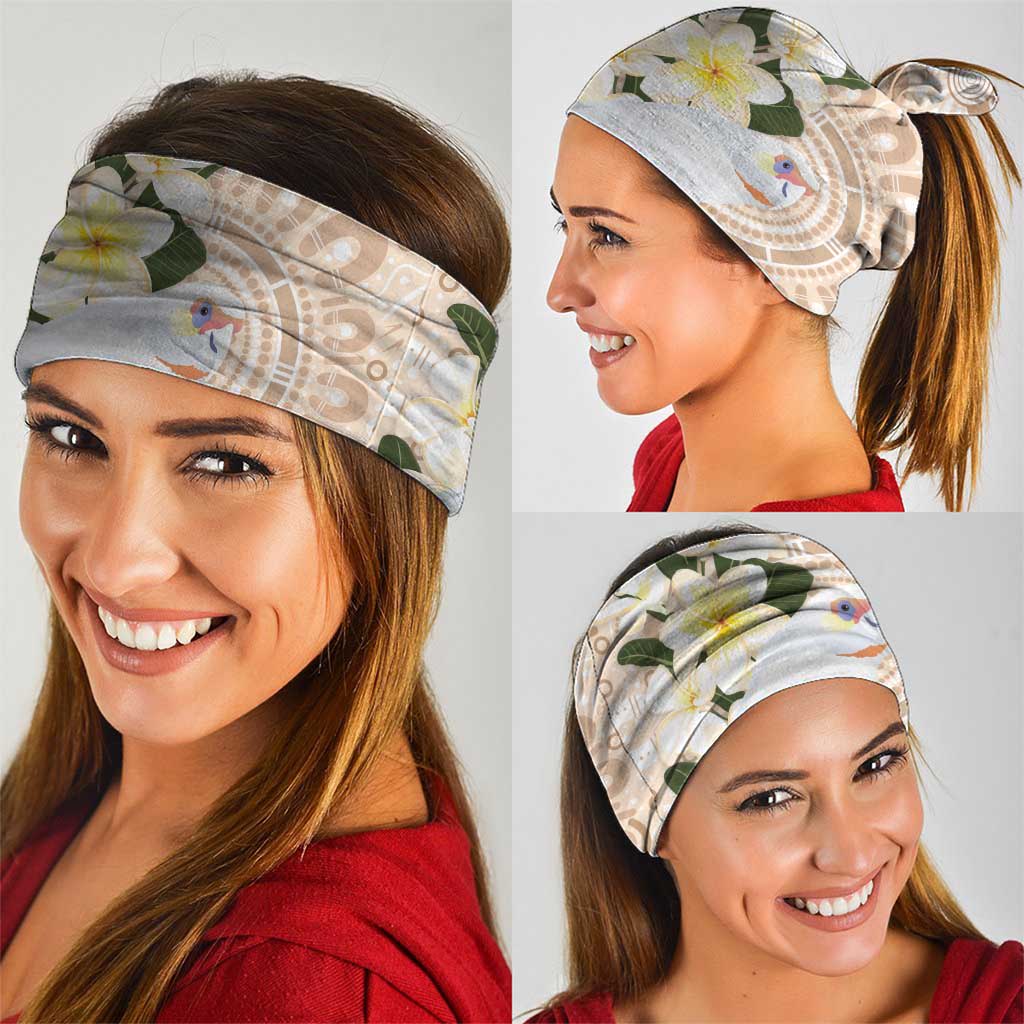 Australia Long-billed Corella Neck Gaiter Cacatua Tenuirostris Plumeria Aboriginal Art - Aussie Hoodie