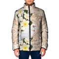 Australia Long-billed Corella Padded Jacket Cacatua Tenuirostris Plumeria Aboriginal Art - Aussie Hoodie