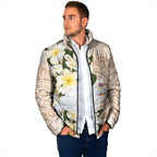 Australia Long-billed Corella Padded Jacket Cacatua Tenuirostris Plumeria Aboriginal Art - Aussie Hoodie