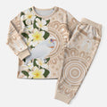 Australia Long-billed Corella Christmas Pajama Set Cacatua Tenuirostris Plumeria Aboriginal Art - Aussie Hoodie