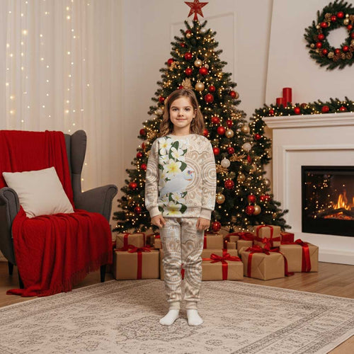 Australia Long-billed Corella Christmas Pajama Set Cacatua Tenuirostris Plumeria Aboriginal Art - Aussie Hoodie