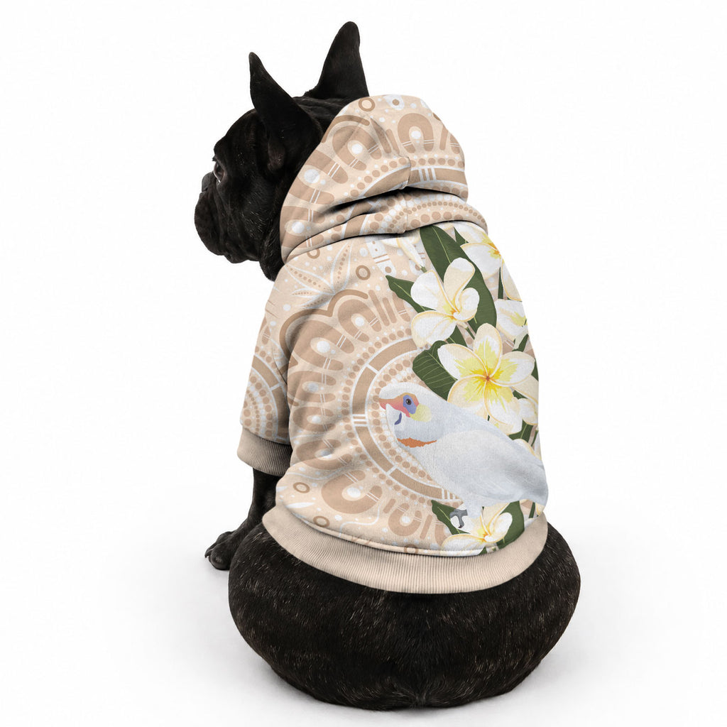 Australia Long-billed Corella Pet Hoodie Cacatua Tenuirostris Plumeria Aboriginal Art