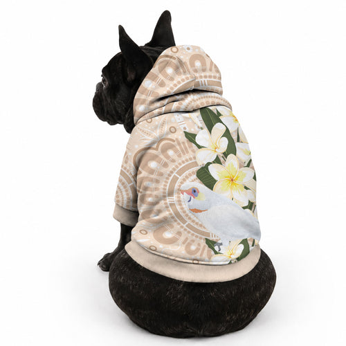 Australia Long-billed Corella Pet Hoodie Cacatua Tenuirostris Plumeria Aboriginal Art