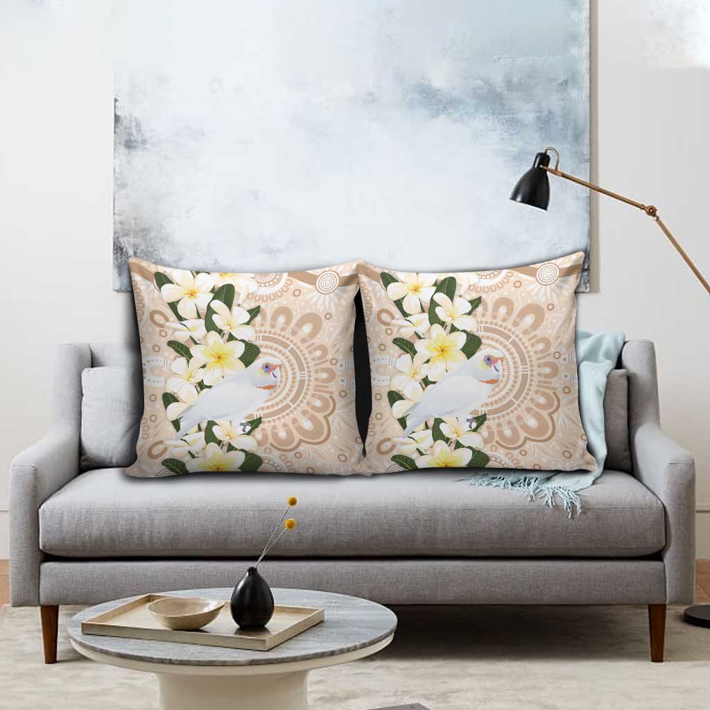 Australia Long-billed Corella Pillow Cover Cacatua Tenuirostris Plumeria Aboriginal Art - Aussie Hoodie