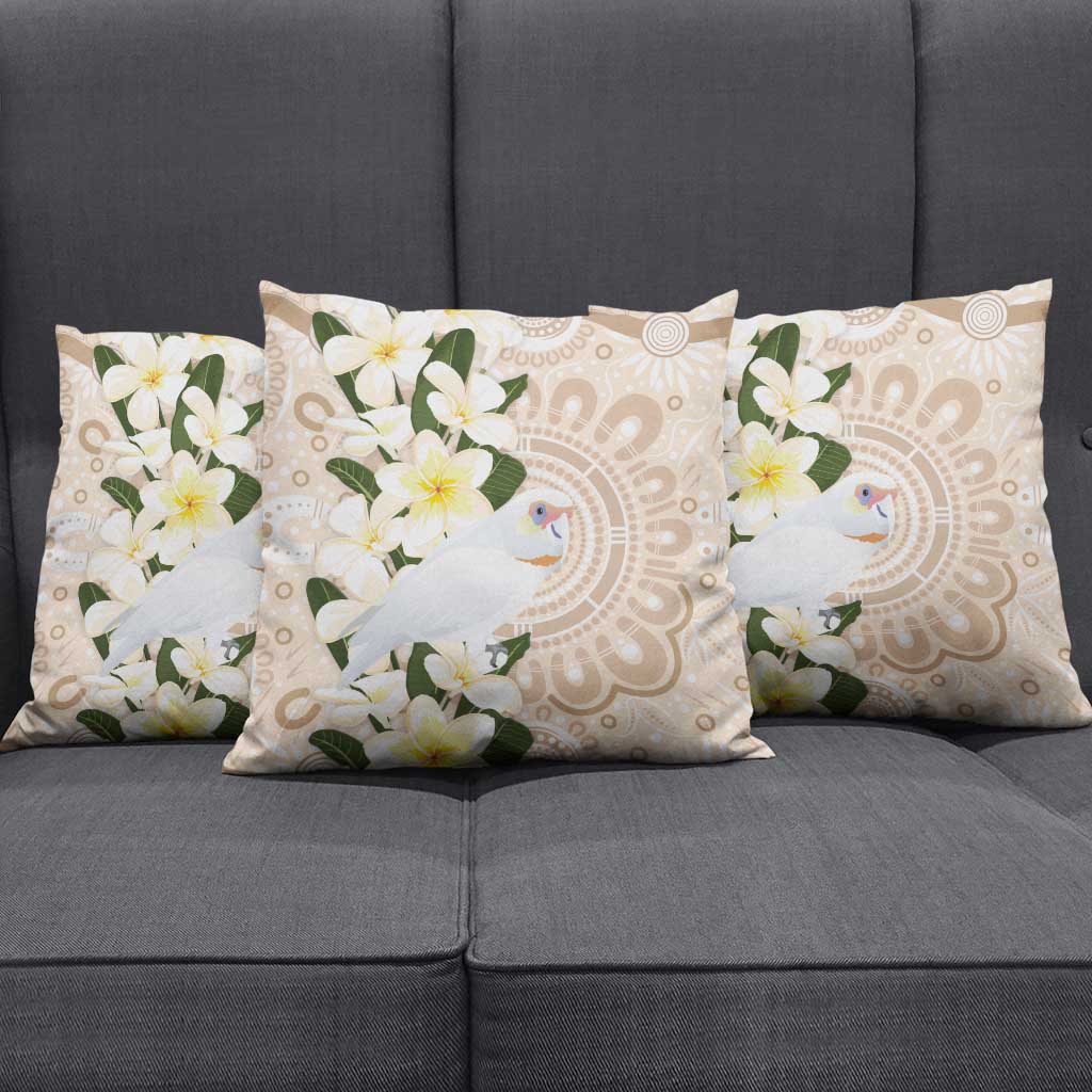 Australia Long-billed Corella Pillow Cover Cacatua Tenuirostris Plumeria Aboriginal Art - Aussie Hoodie
