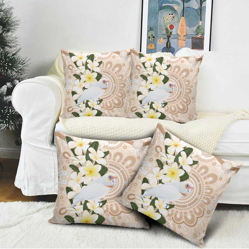 Australia Long-billed Corella Pillow Cover Cacatua Tenuirostris Plumeria Aboriginal Art - Aussie Hoodie