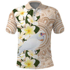 Australia Long-billed Corella Polo Shirt Cacatua Tenuirostris Plumeria Aboriginal Art - Aussie Hoodie