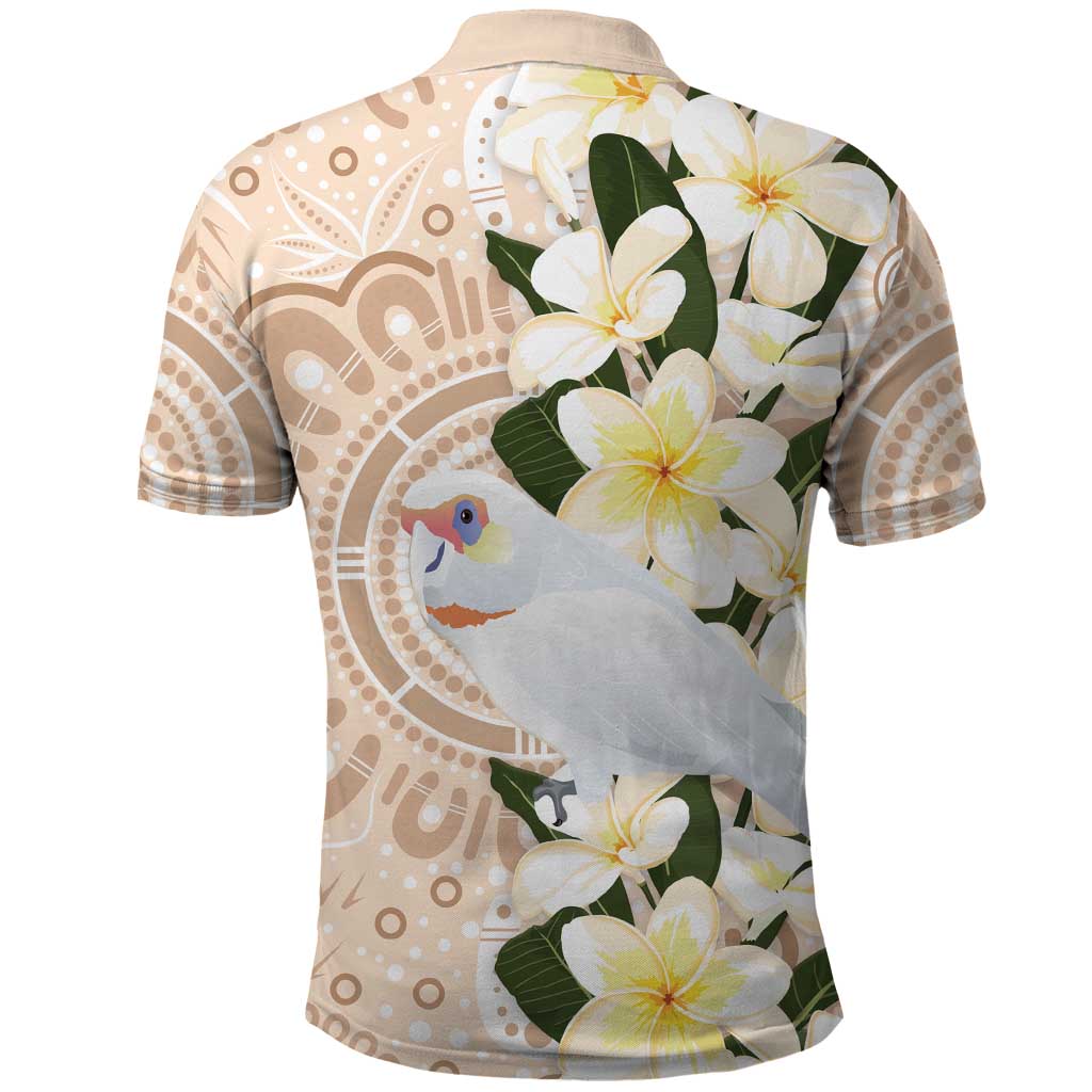 Australia Long-billed Corella Polo Shirt Cacatua Tenuirostris Plumeria Aboriginal Art - Aussie Hoodie