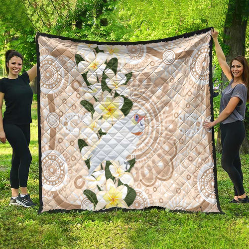 Australia Long-billed Corella Quilt Cacatua Tenuirostris Plumeria Aboriginal Art - Aussie Hoodie