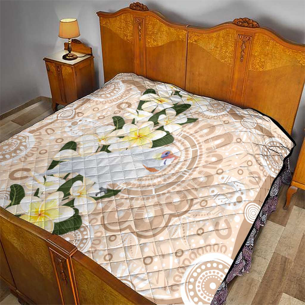 Australia Long-billed Corella Quilt Cacatua Tenuirostris Plumeria Aboriginal Art - Aussie Hoodie