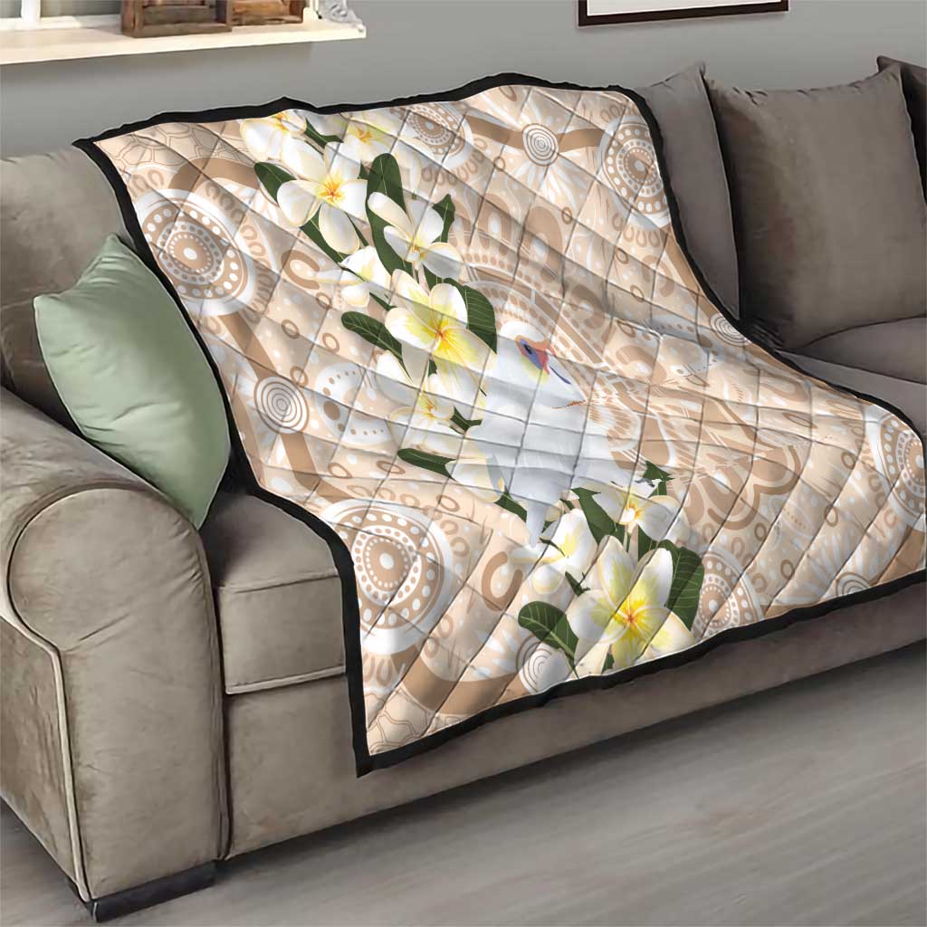 Australia Long-billed Corella Quilt Cacatua Tenuirostris Plumeria Aboriginal Art - Aussie Hoodie