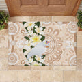 Australia Long-billed Corella Rubber Doormat Cacatua Tenuirostris Plumeria Aboriginal Art - Aussie Hoodie