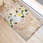Australia Long-billed Corella Rubber Doormat Cacatua Tenuirostris Plumeria Aboriginal Art - Aussie Hoodie