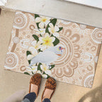 Australia Long-billed Corella Rubber Doormat Cacatua Tenuirostris Plumeria Aboriginal Art - Aussie Hoodie