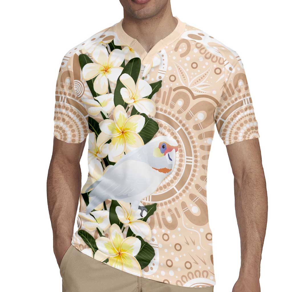 Australia Long-billed Corella Rugby Jersey Cacatua Tenuirostris Plumeria Aboriginal Art - Aussie Hoodie