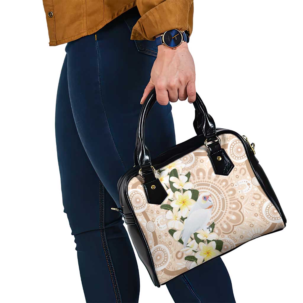 Australia Long-billed Corella Shoulder Handbag Cacatua Tenuirostris Plumeria Aboriginal Art - Aussie Hoodie