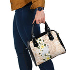 Australia Long-billed Corella Shoulder Handbag Cacatua Tenuirostris Plumeria Aboriginal Art - Aussie Hoodie