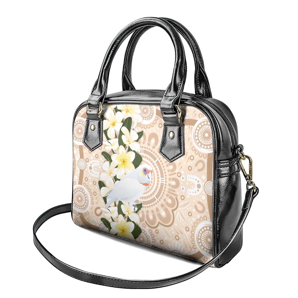 Australia Long-billed Corella Shoulder Handbag Cacatua Tenuirostris Plumeria Aboriginal Art - Aussie Hoodie