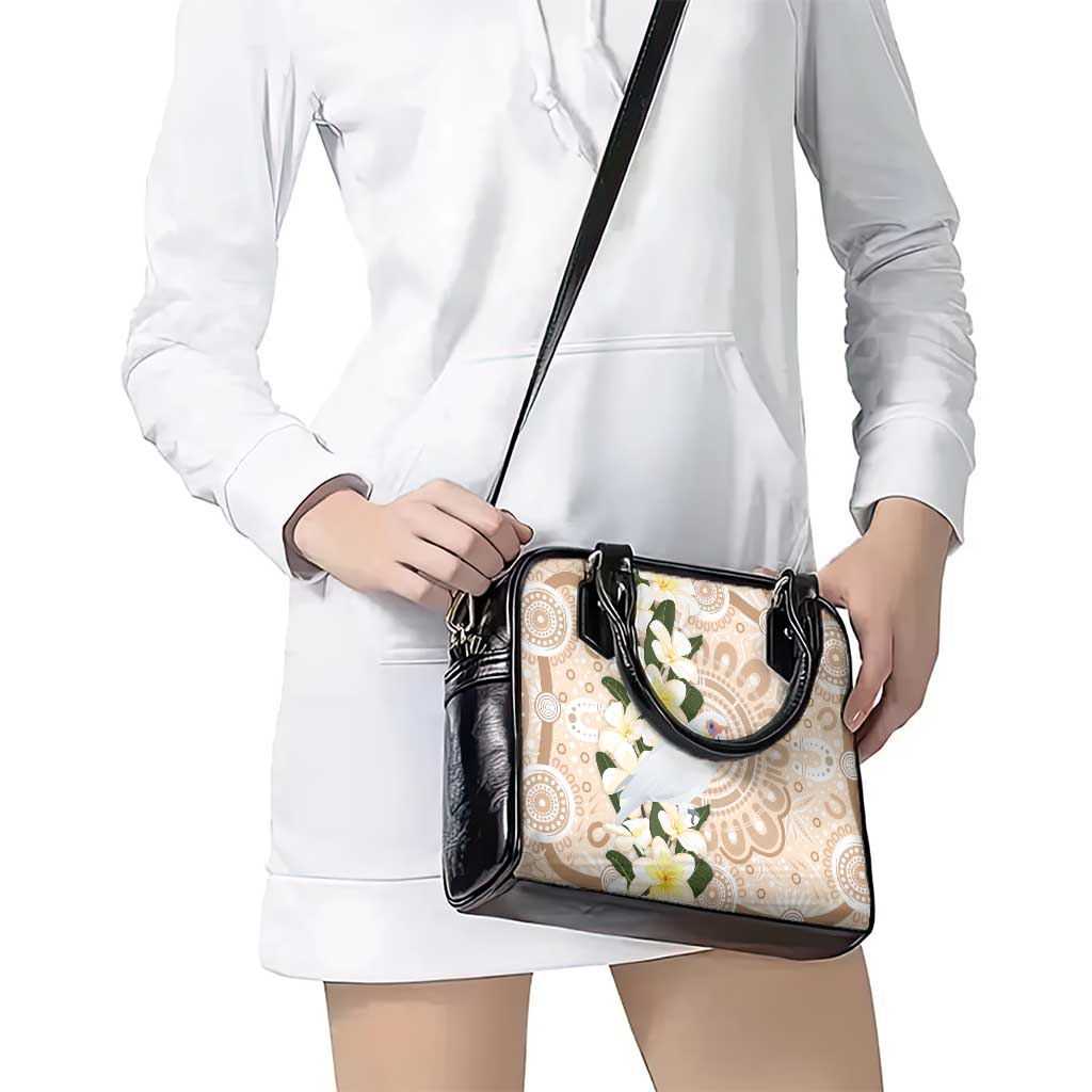 Australia Long-billed Corella Shoulder Handbag Cacatua Tenuirostris Plumeria Aboriginal Art - Aussie Hoodie